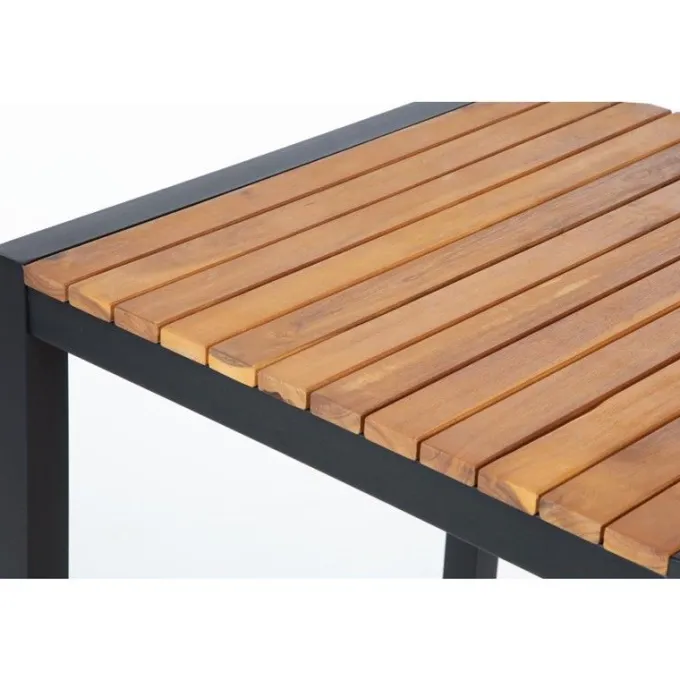 Table Mange-Debout Carré en Acier et Acacia - H1000 mm - Bolero