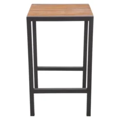 Table Mange-Debout Carré en Acier et Acacia - H1000 mm - Bolero