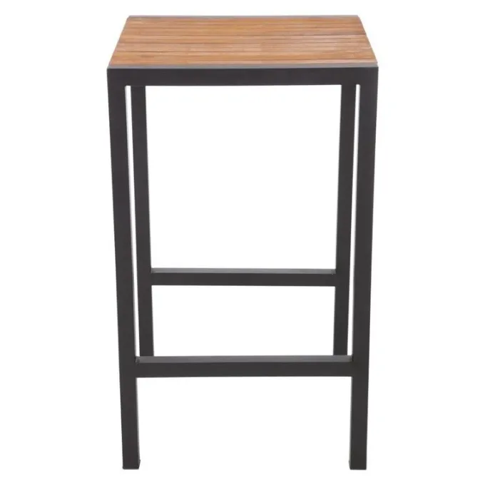 Table Mange-Debout Carré en Acier et Acacia - H1000 mm - Bolero