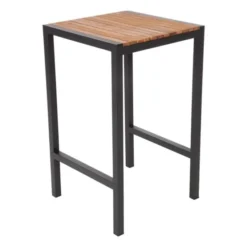 Table Mange-Debout Carré en Acier et Acacia - H1000 mm - Bolero
