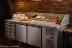 Table à Pizza 2 Portes & 6 Tiroirs - Dessus Granit - 210 L - Sofraca