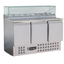 Table Pizza Réfrigérée 3 portes pour 3 bacs GN 1/1 - Combisteel
