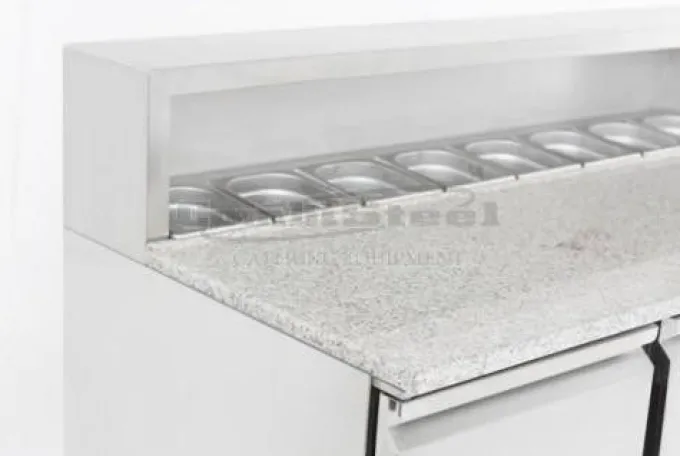 Table Pizza Réfrigérée 3 portes pour 8 GN 1/6 - Combisteel