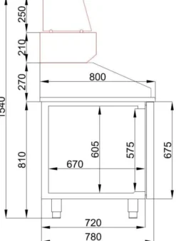 Table Pizza Réfrigérée 2 portes 5 tiroirs Série 800 - Combisteel