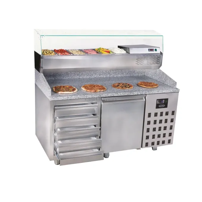 Table Pizza Réfrigérée 1 porte 5 tiroirs - Combisteel