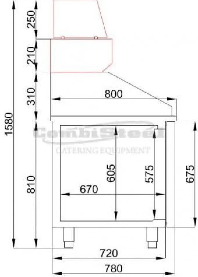 Table Pizza Réfrigérée série 800 2 portes - Combisteel