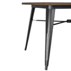 Table Plateau Aluminium Effet Bois Noir - Bolero