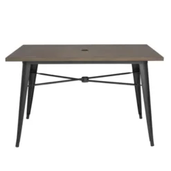 Table Plateau Aluminium Effet Bois Noir - Bolero