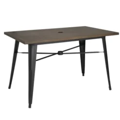 Table Plateau Aluminium Effet Bois Noir - Bolero