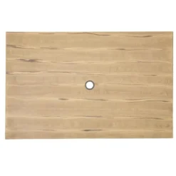 Table Plateau Aluminium Effet Bois Clair 120 x 76 x 75 cm - BOLERO