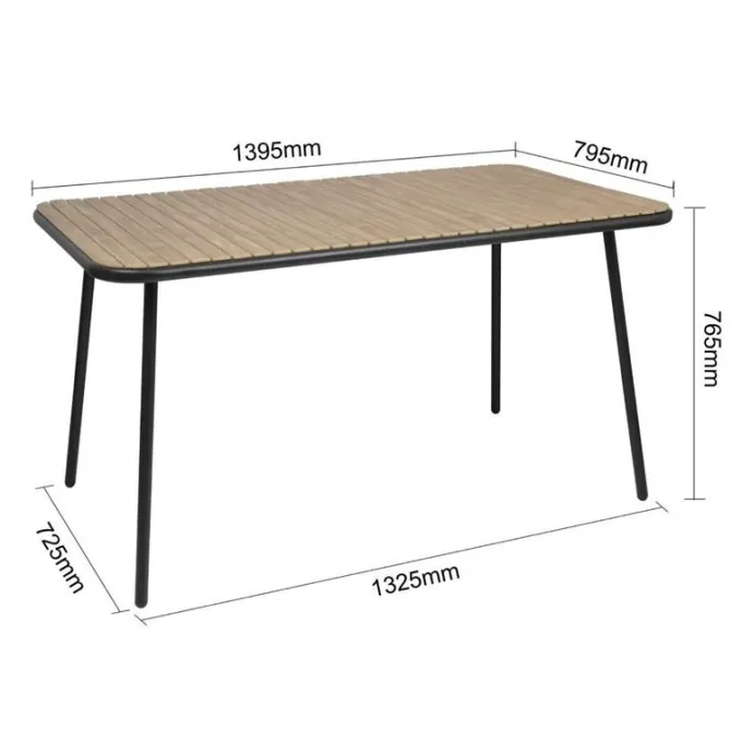 Table Rectangulaire Effet Bois - 1400mm - Bolero