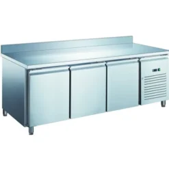 Table Réfrigérée Inox Positive 3 Portes avec Dosseret - 800 - Furnotel