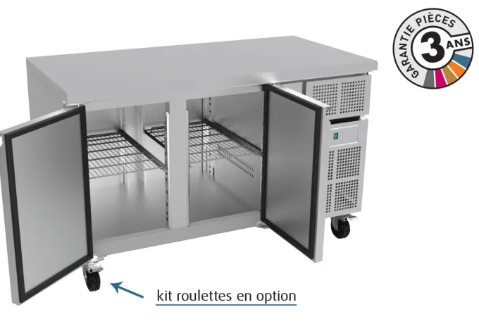 Table Réfrigérée Négative GN 1/1 2 Portes avec Groupe Logé - Nosem