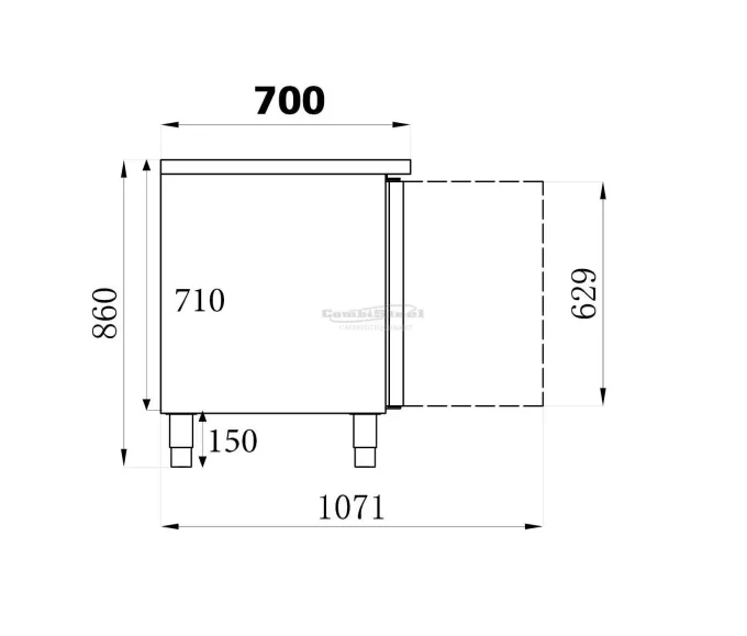 Table réfrigérée négative 272 L - 2 portes - Combisteel