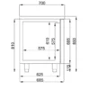 Table Réfrigérée Négative Mono-Bloc 2 Portes - Combisteel
