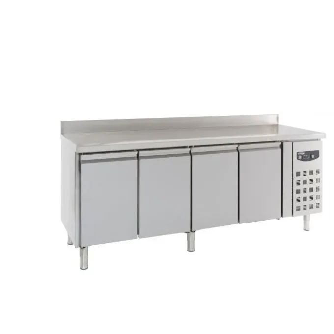 Table réfrigérée 4 portes avec dosseret - 700 positive - Combisteel
