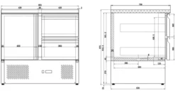Table réfrigérée positive compacte - 1 porte 2 tiroirs - Combisteel