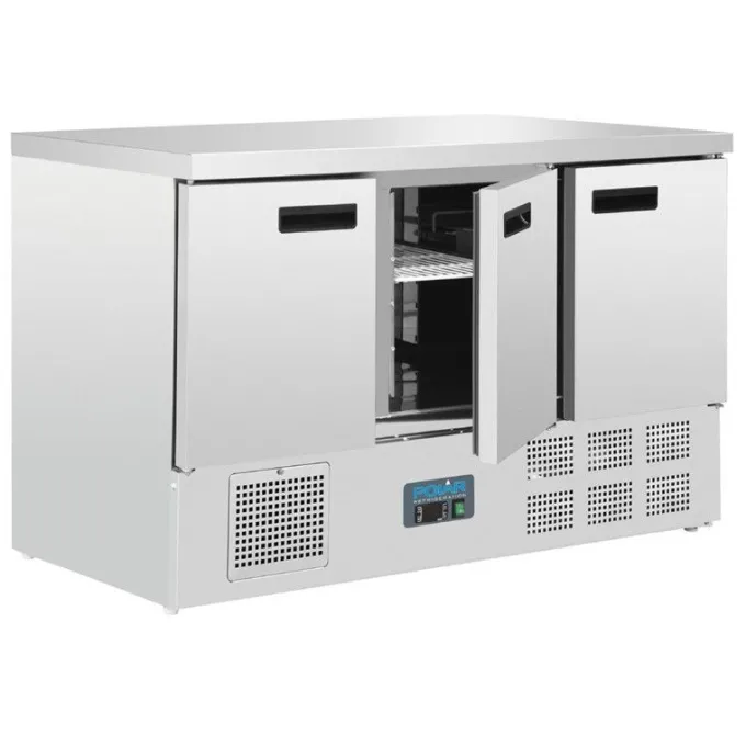 Table Réfrigérée Positive Inox 3 Portes Série G - 368 L - Polar
