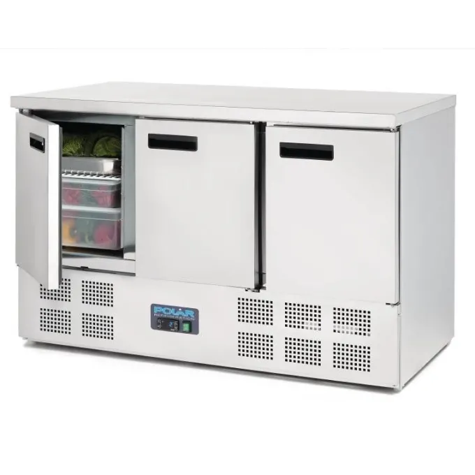 Table Réfrigérée Positive Inox 3 Portes Série G - 368 L - Polar