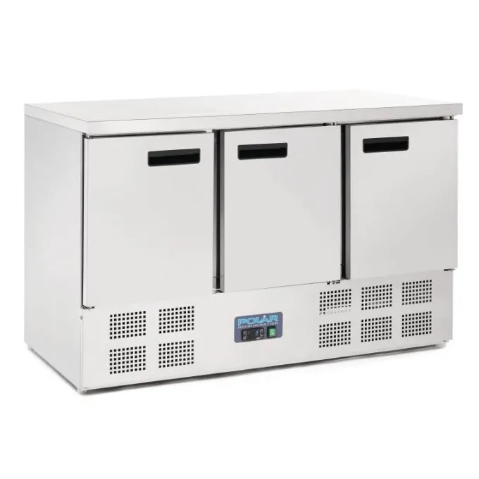 Table Réfrigérée Positive Inox 3 Portes Série G - 368 L - Polar
