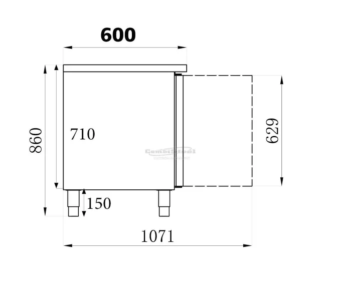 Table réfrigérée positive 600 - 4 portes - Combisteel