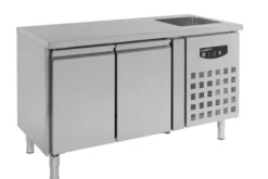 Table réfrigérée positive - 2 portes GN1/1 avec plonge - Combisteel