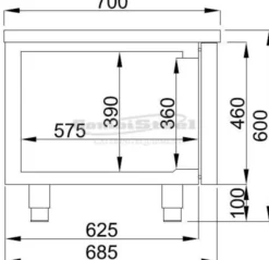 Table réfrigérée positive 2 portes - Profondeur 700 - Combisteel