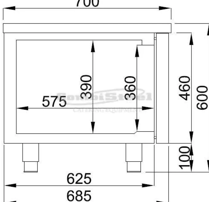 Table réfrigérée positive 2 portes - Profondeur 700 - Combisteel