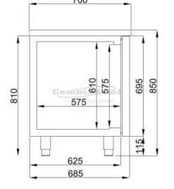 Table réfrigérée positive 700 - 2 portes mono block - Combisteel