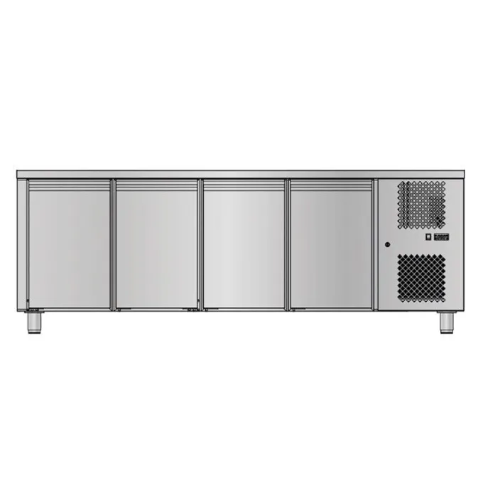 Table Réfrigérée Positive 4 Portes - Sans Dosseret - 420 L - Sofraca