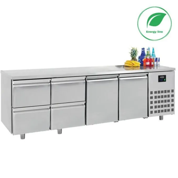 Table Réfrigérée Positive 2 Portes 4 Tiroirs Gamme 700 - Energy Line - Combisteel