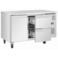 Table Réfrigérée Positive Série U 1 Porte 2 Tiroirs - 143 Litres - Polar