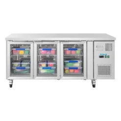 Table Réfrigérée Positive Série U 3 Portes Vitrées - 465 Litres - Polar