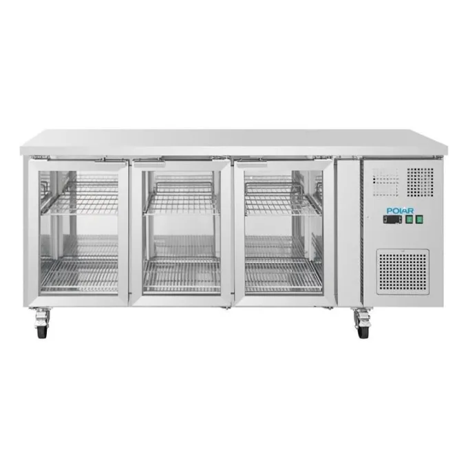 Table Réfrigérée Positive Série U 3 Portes Vitrées - 465 Litres - Polar