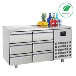 Table Réfrigérée Positive 6 Tiroirs Gamme 700 - L 1400 mm - Energy Line - Combisteel