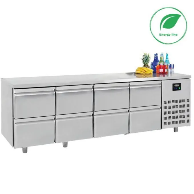Table Réfrigérée Positive 8 Tiroirs Gamme 700 - Energy Line - Combisteel