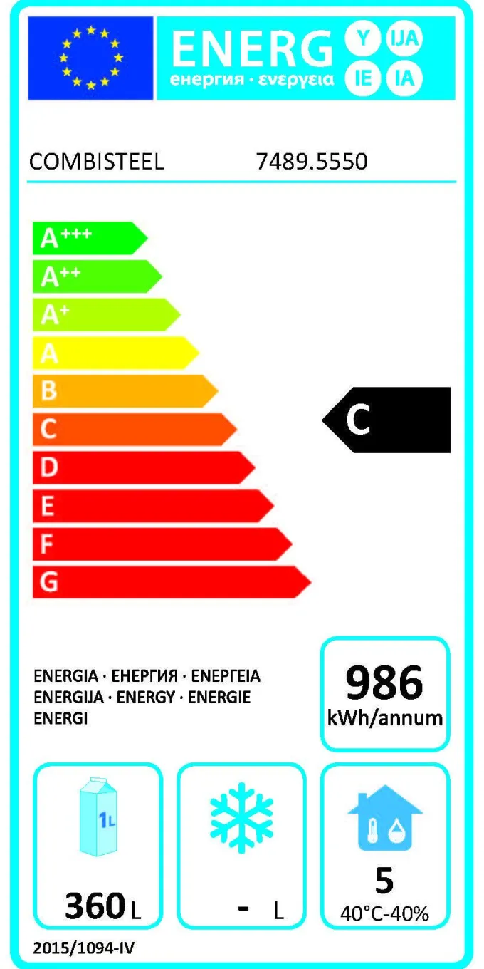 Table Réfrigérée Positive 8 Tiroirs Gamme 700 - Energy Line - Combisteel