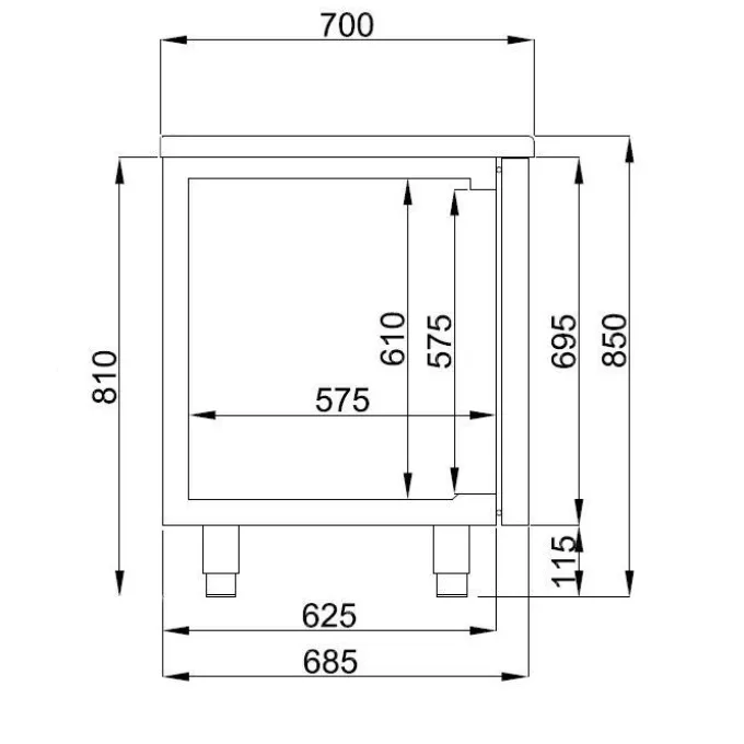 Table Réfrigérée Positive 8 Tiroirs Gamme 700 - Energy Line - Combisteel