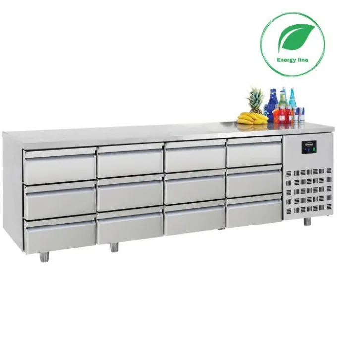 Table Réfrigérée Positive 12 Tiroirs Gamme 700 - Energy Line - Combisteel