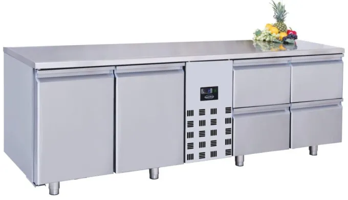 Table Réfrigérée Professionnelle Série 700 - 2 Portes et 4 Tiroirs à Droite - Combisteel