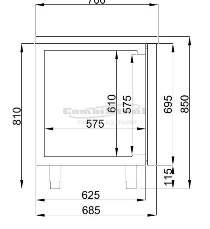 Table réfrigérée profondeur 700 - 4 portes - Combisteel