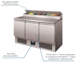 Table Réfrigérée Saladette Inox +2/+8°C - L2G - PS300
