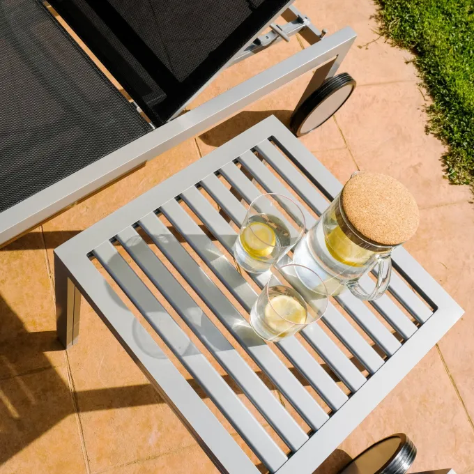 Table Terrasse Auxiliaire CUBIC 50x50 cm Gris - Resol
