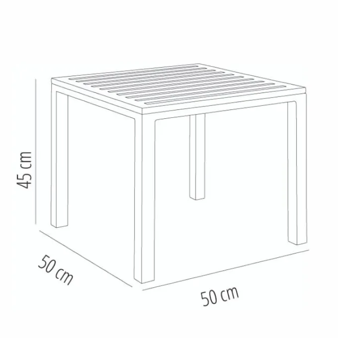 Table Terrasse Auxiliaire CUBIC 50x50 cm Gris - Resol
