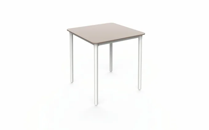 Table Terrasse MARSELLA 70x70 cm Sable avec Pied Blanc - Resol