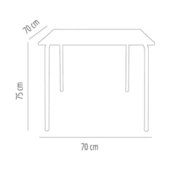 Table Terrasse MARSELLA 70x70 cm Sable avec Pied Blanc - Resol
