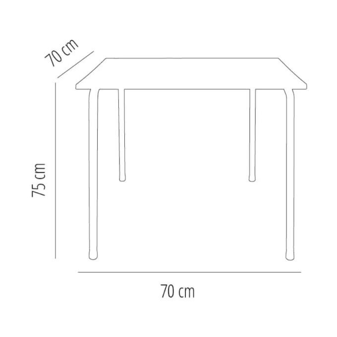 Table Terrasse MARSELLA 70x70 cm Sable avec Pied Blanc - Resol