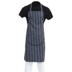 Tablier Bavette Avec Poche Whites Rayé Marine Et Blanc - Whites Chefs Clothing