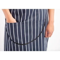 Tablier Bavette Avec Poche Whites Rayé Marine Et Blanc - Whites Chefs Clothing