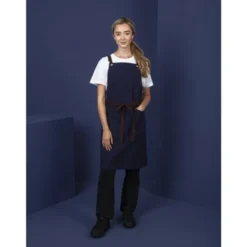 Tablier Bavette En Coton Southside Bleu Marine - Southside